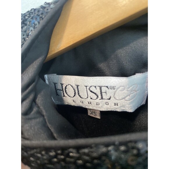 House Of Cb London Phoebe Sequin Shift Dress Black Long Sleeve Women's Size XS - Picture 3 of 6